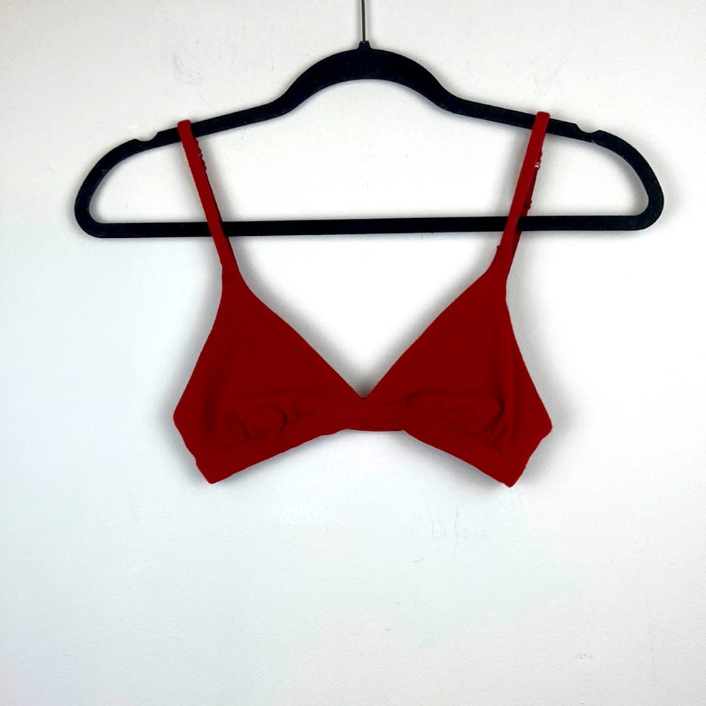 SKIMS Red Minimal Triangle Bralette